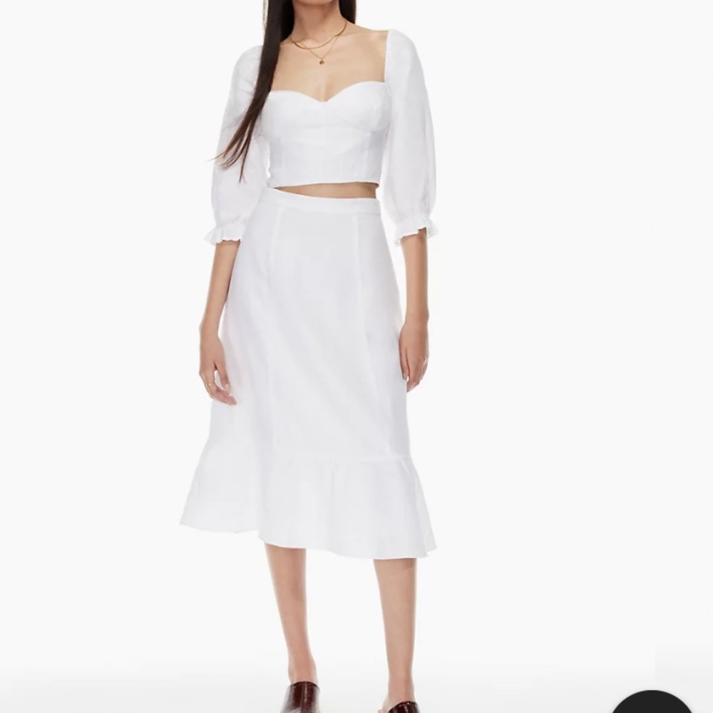 Aritzia Wilfred Chariot Linen Midi Skirt